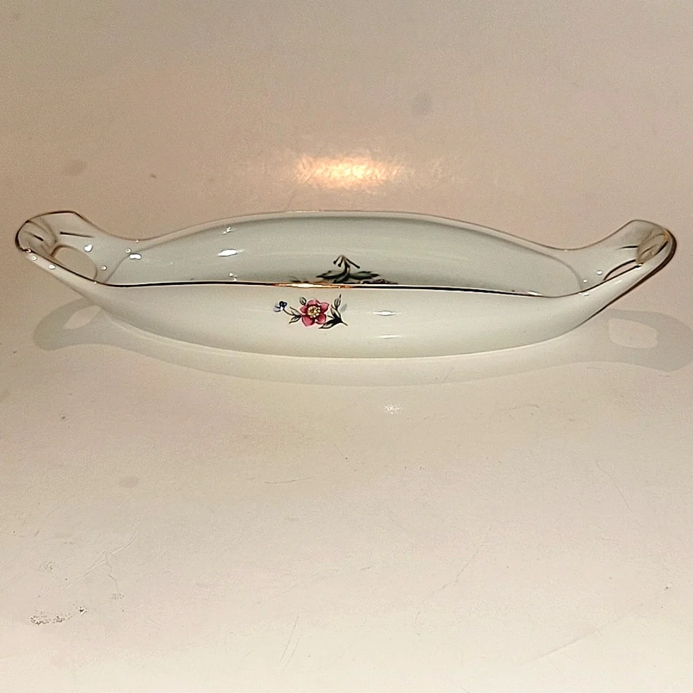VINTAGE PORCELAIN HAND PAINTED FLORAL MORIAGE VANITY TRAY